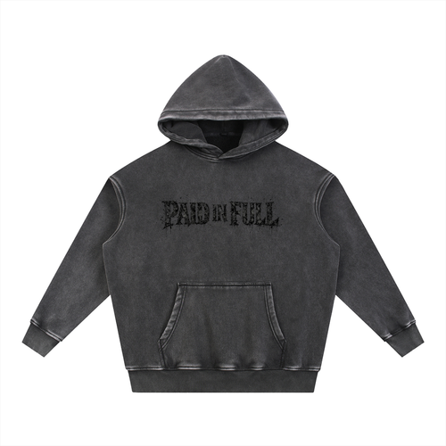 Crown Of Thorns Snow Wash Fleece Oversize Hoodie